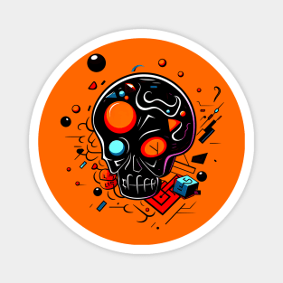 Abstract Cartoon Skull Design spooky artwork Magnet